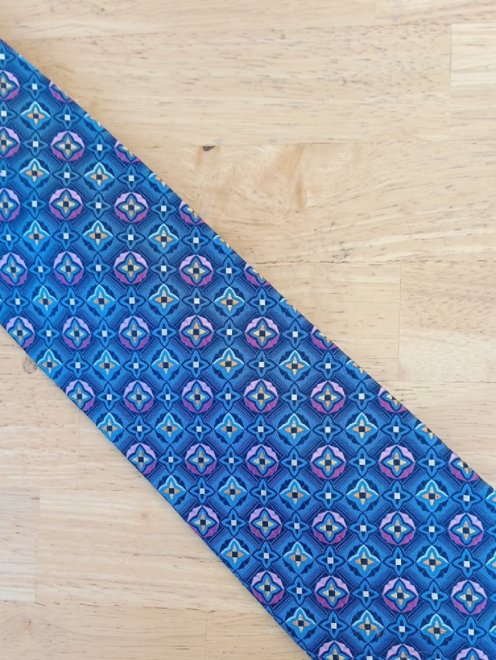 Barbara Blank Blue Geometric Men's Tie - Stylish Pattern
